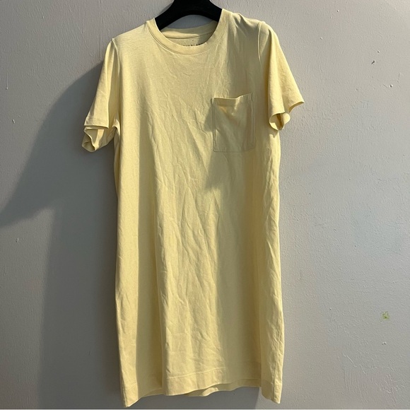 Everlane The Organic Cotton Weekend Tee Dress Light Yellow Medium - Picture 2 of 11